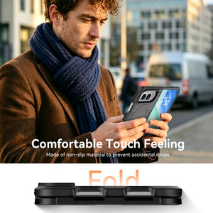 Étui de protection robuste pour iPhone <span class=keywords><strong>Duo</strong></span>, coque antichoc résistante avec protection de la charnière et anneau magnétique, noir mat - Product Image 2