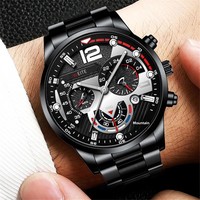 Montre Sport Homme Bestseller, Calendrier, Mouvement Quartz, Bracelet Acier, Plusieurs Couleurs, Aiguilles Lumineuses, Chiffres Grands, Transfrontalier