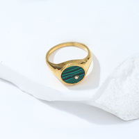 Bijoux Bagues pour Femmes Étanche Unique Turquoise Abalone Shell Zircon Bague Malachite Bague 2025