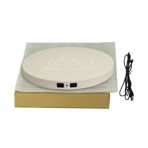 Luce uso della casa analogico lettere batteria di <span class=keywords><strong>legno</strong></span> operare all'ingrosso Led <span class=keywords><strong>cucina</strong></span> Mdf parete rotonda <span class=keywords><strong>orologio</strong></span> digitale con la temperatura - Product Image 6