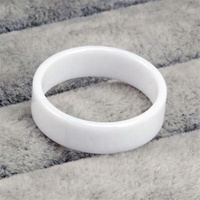 Yiwu Aceon – bande vierge à Surface plate en acier inoxydable, noir, blanc, luxe, fait à la main, matériau naturel, anneau en céramique oxydé