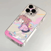 Étui de téléphone charmant avec motif de dessin animé Cardcaptor Sakura pour 15 Pro Max/14/13/12/11, étui transparent souple et mignon, protection à 360 degrés