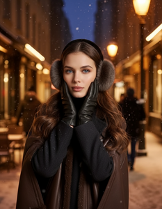 लक्जरी faaux-जैसे लंबे बाल सर्दियों फैशन एक्सेसरी महिलाओं की डिजाइनर शैली गर्म सुरुचिपूर्ण हेडवियर - Product Image 6