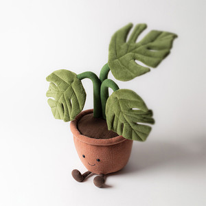 Vente en gros NOUVEAU Jouet en peluche <span class=keywords><strong>Monstera</strong></span>, plante verte douce en peluche avec pot en terre cuite pour cadeau - Product Image 3
