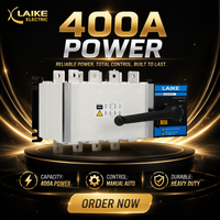 Commutateur de transfert automatique double alimentation triphasé certifié CB, courant élevé 400A 4P, capacité de coupure 3200A, LKQ3-400A/4P