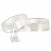 Ruban adhésif nano réutilisable lavable, double face, transparent, adhésif en gel acrylique imperméable, résistant à la chaleur jusqu'à 120°C ° C