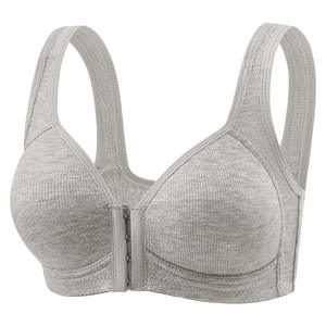 Sujetadores de mujer al por mayor con cierre frontal, lencería sexy sin aros, copa fija elástica suave, top push-up, ideal para mujeres de mediana edad. - Product Image 4