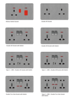 Interruptor de Pared Industrial Universal, Enchufe Doble de Plástico 146*86, Multi-USB Tipo C, 13A, Enchufe para Hospitales, Estándar UK/US