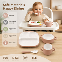 Nouvelle assiette en céramique avec manchon en silicone, assiette bébé en céramique, ensemble de vaisselle pour bébé, assiettes divisées en acier inoxydable, assiettes à ventouse pour enfants