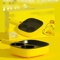 Machine à petit-déjeuner multifonctionnelle en forme de canard jaune mignon, grille-pain, gaufrier et presse à panini pour la maison