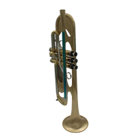 Eastern Music Bb Soprano Heavy Trumpet Gold Brass 11.66MM Bore Durable TR-550GT Brushed Clear Lacquer Finish Carry Case