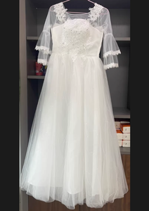 Robes <span class=keywords><strong>de</strong></span> <span class=keywords><strong>mariée</strong></span> <span class=keywords><strong>grande</strong></span> <span class=keywords><strong>taille</strong></span>, <span class=keywords><strong>robe</strong></span> <span class=keywords><strong>de</strong></span> soirée style coréen, manches trois-quarts, manches évasées, tempérament, <span class=keywords><strong>robe</strong></span> <span class=keywords><strong>de</strong></span> <span class=keywords><strong>mariée</strong></span> principale blanche - Product Image 6