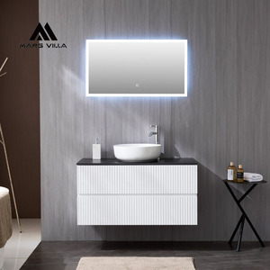 Mars Villa: Mobile <span class=keywords><strong>Bagno</strong></span> Sospeso Contemporaneo da 600mm in Alluminio Personalizzato con Specchio LED, Grigio <span class=keywords><strong>Antracite</strong></span>, per Hotel - Product Image 1