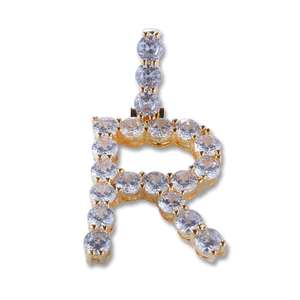 สร้อยคอจี้ตัวอักษรประดับเพชรซิร์โคเนียสุดหรู สไตล์เทนนิส ฮิปฮอป สำหรับทุกเพศ ขายส่ง - Product Image 2