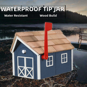 1 pièce Boîte à dons et à suggestions étanche 6 x 4 x 5 pouces avec embout en bois pour bars, restaurants et barmans - Product Image 2