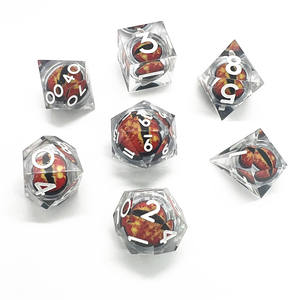 Liquid Core Dice 7Pcs Dnd Game Red Dice Jeu de société <span class=keywords><strong>Spiderman</strong></span> Dice Set avec numéro blanc - Product Image 3