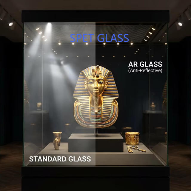 Invisible AR Glass 99% Transmittance Anti-Reflective Coating Glass for Apple Style Store Luxury Jewelry Showcase Museum Display