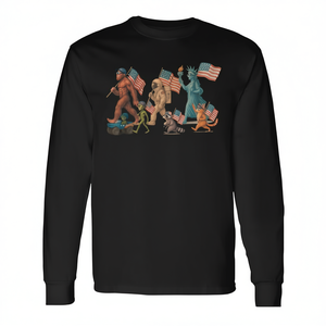 Camiseta vintage de manga larga con diseño de mapache Sasquatch del 4 de julio - Product Image 2