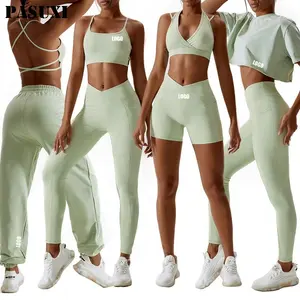 PASUXI бесшовный комплект спортивной одежды, оптовая продажа, одежда для фитнеса и йоги, 5 шт. бесшовных тренировок, женские комплекты для спортзала