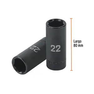 Juego de 6 Llaves de Impacto Largas de 22 mm, 6 Puntas, Accionamiento de 1/2 Pulgada, TRUPER - Product Image 3