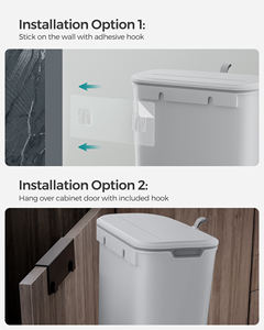 SONGMICS poubelle murale avec couvercle coulissant <span class=keywords><strong>évier</strong></span> de cuisine poubelle 9l poubelles en plastique - Product Image 5