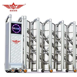 Porte coulissante automatique rétractable en acier inoxydable avec télécommande pour usage scolaire, industriel, résidentiel et en cour - Product Image 1