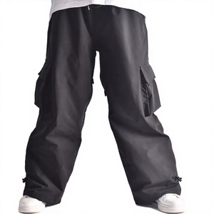 Pantalon cargo de snowboard noir imprimé, chauffant, coupe-vent, coupe ample, avec poches zippées, doublure polaire hiver, imperméable et à séchage rapide - Product Image 1