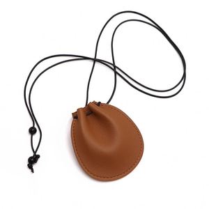 Hands-Free Drawstring Mini Neck <b>Purse</b> PU Leather <b>Small</b> Coin Pouch Fashionable Accessory for Outdoor Travel Shopping - Product Image 2