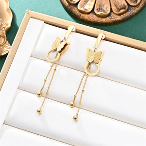 Pendientes de Mariposa Hipoalergénicos Resoul Que No Se Deslustran para Mujer, Lujosos, Lineales, Largos, con Borlas Colgantes, Dropshipping - Product Image 2