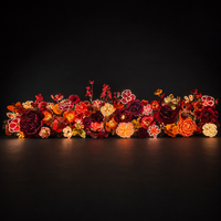 Rode oranje LED bloemen grondinstallatie gigantische papieren kunstbloemen bruiloft evenement decoratie commerciële bloemendisplay