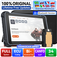 Escáner de Diagnóstico Profesional de Sistema Completo THINKSCAN 689BT de 8 Pulgadas con Más de 34 Funciones de Reinicio, Codificación de ECU y Control Bidireccional para Taller