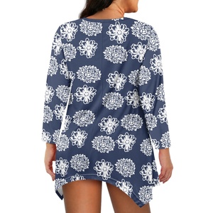 6xl personnalisé femmes <span class=keywords><strong>grande</strong></span> <span class=keywords><strong>taille</strong></span> 3/4 manches coupe ample Flare balançoire <span class=keywords><strong>tunique</strong></span> hauts Floral grand basique t-shirt chemisiers et chemises pour femmes - Product Image 6