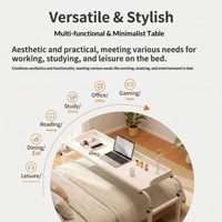 Table de chevet mobile et réglable pour chambre à coucher, idéale pour les étudiants et les travailleurs à domicile, style nordique, vente en gros