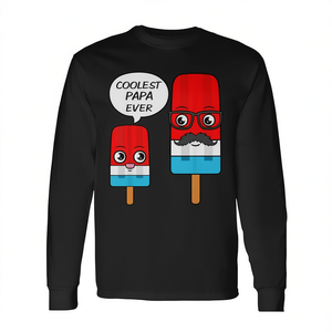 Coolest Papa Ever Father's Day Popsicle Ice <b>Cream</b> Long Sleeve <b>T</b>-<b>Shirt</b> - Product Image 2