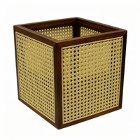 Grand panier de rangement carré en rotin PP tressé, gain de place, tissé à la main, pour la maison, la cuisine, les étagères, le salon, la chambre