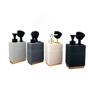 2 n1 <span class=keywords><strong>pietra</strong></span> di sabbia multiuso contenitore da cucina Organizer con pompa di sapone <span class=keywords><strong>set</strong></span> da <span class=keywords><strong>bagno</strong></span> per uso cucina - Product Image 1