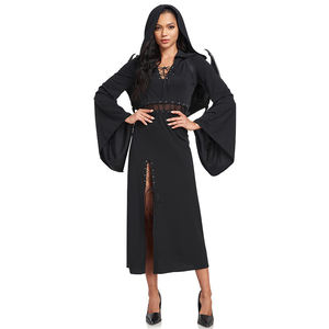 Gothique Ange Noir Halloween Robe Diable Sorcière <span class=keywords><strong>Vampire</strong></span> Mariée Adulte Cosplay Costume pour Bal Masqué - Product Image 1