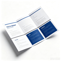 Brochure de produit personnalisée imprimée, pliée, avec papier d'art et plastification