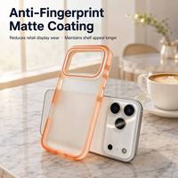Coque arrière en acrylique douce pour la peau, finition mate dépolie pour iPhone 17 Pro Max, toucher doux, sensation fraîche toute la journée, adhérence non grasse