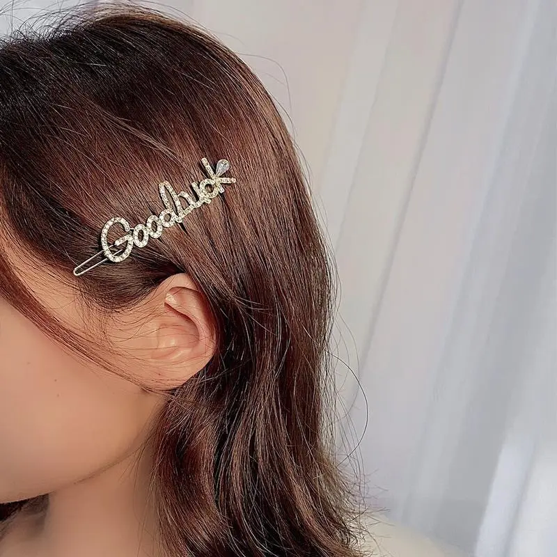 Veijer Korean exquisite simple full rhinestone good luck hair clip girl hair accessories
