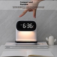 Lampe de chevet LED sans fil contemporaine 15W à commande tactile, intensité variable, rechargeable par USB, en ABS, blanc chaud, pour chambre à coucher