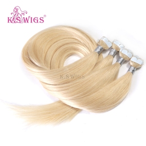 K.S WIGS Extensions de cheveux humains vietnamiennes en gros, mini-tape-in, blondes, Remy, trame simple, pointes pleines, trame invisible effet peau - Product Image 3
