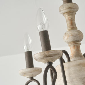 Nuovo Design Hotel Villa comodino soggiorno Villa americana semplice Vintage ciondoli luce legno ferro E14 lampadario - Product Image 3