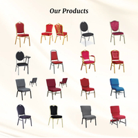 Chaises de banquet empilables en métal rouge pour hôtel, mariage, salle de banquet, restaurant, mobilier événementiel