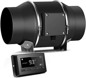 Yên Tĩnh 6 Inch Inline Duct <span class=keywords><strong>Fan</strong></span> Với Nhiệt Độ Độ Ẩm <span class=keywords><strong>Controller</strong></span>-Quạt Thông Gió Thông Gió Cho Phát Triển Lều Hydroponics - Product Image 1