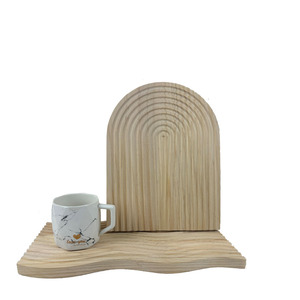 Japanese Style Wooden Decorative Tray Irregular Shape Abstract Pattern Minimalist Design <b>Home</b> Office Coffee Table Storage Use - Product Image 5