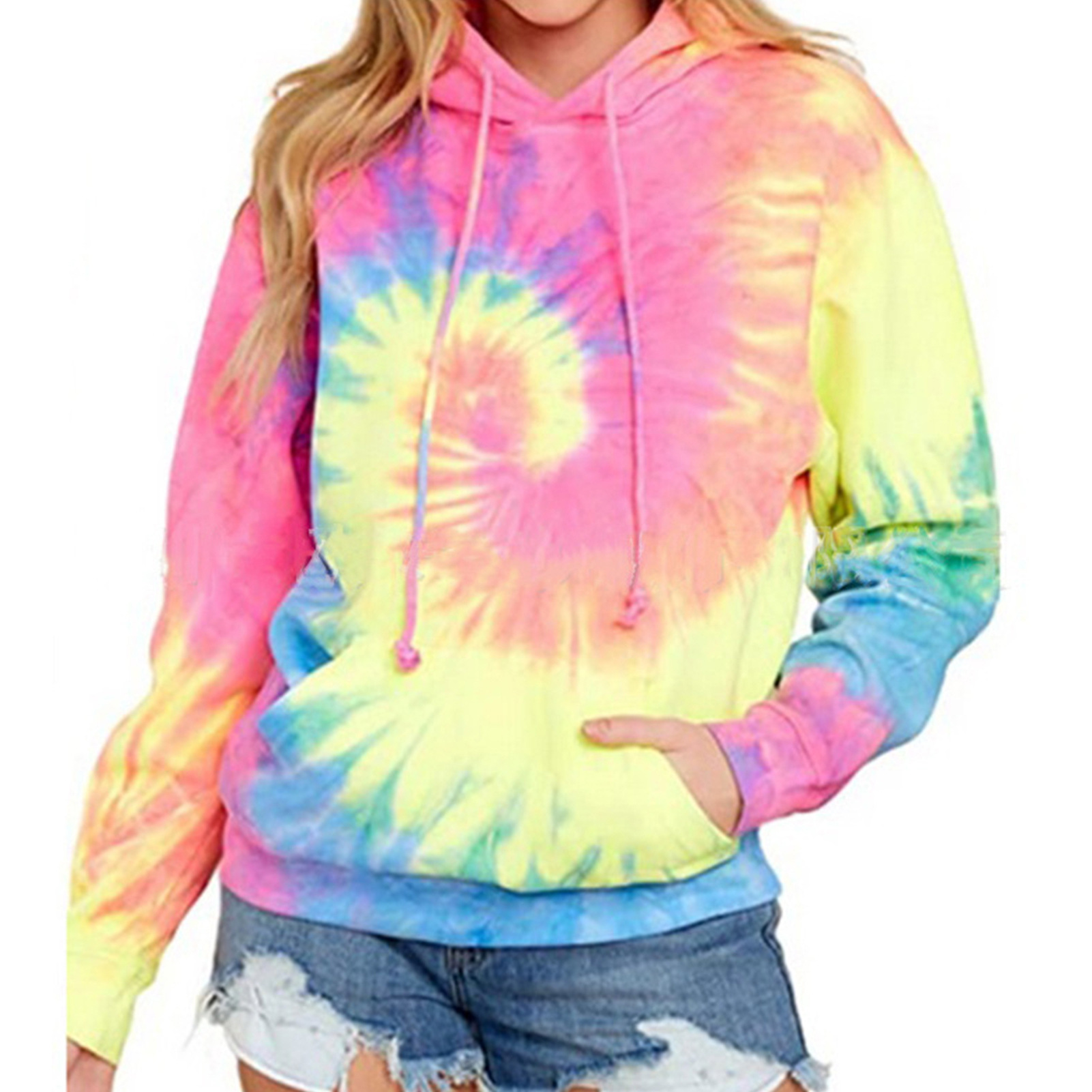 Multi-color spiral tie dye