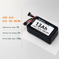 Paket Baterai Li-ion Battivus 13S2P 48V 13Ah dengan Sel Molicel M65A untuk Drone UAV VTOL Jarak Jauh, Pemetaan FPV, Pengeluaran Daya 608.4Wh