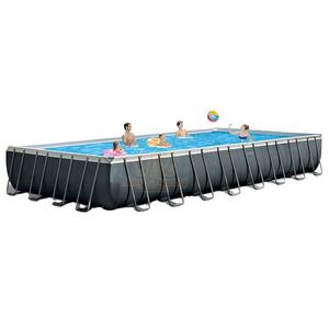 <span class=keywords><strong>Piscine</strong></span> familiale JingChuang26378 1066,66 cm, ensemble de <span class=keywords><strong>piscine</strong></span> rectangulaire à structure tubulaire gris foncé - Product Image 1