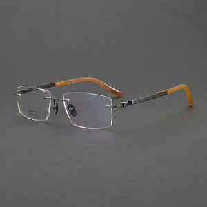 H2384 リムレスバッファローホーン眼鏡 ファッション光学フレーム 純チタンアイウェア 眼鏡フレーム ホットセール 男女兼用メガネ - Product Image 2